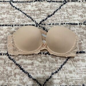 Simone Perele Tan Lace Strapless Bra